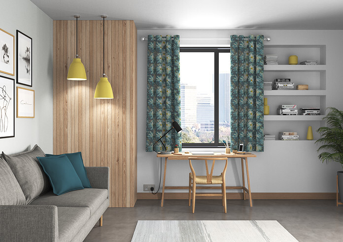 Honeycomb, Teal - Made to Measure Curtains - Image 5